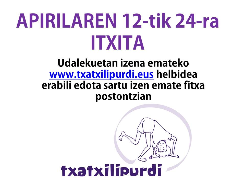 Apirilaren 12tik 24ra bulegoa itxita, izen ematea webgune bidez zabalik